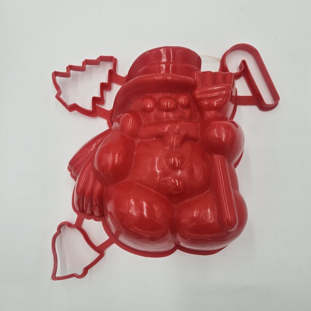 Vintage 80s Jello Frosty Snowman Jiggler 3 Cookie Cutters Christmas Holiday